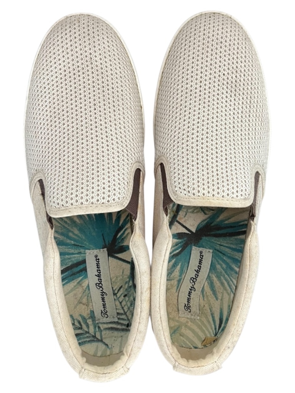 TOMMY BAHAMA Mens casual slip-on_beige_open weave sz 12